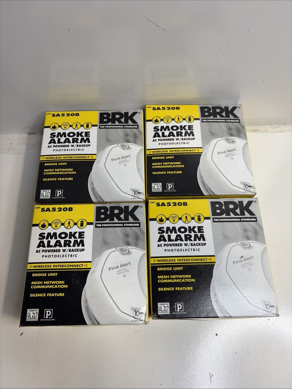 BRK SA520B Smoke Alarm Wireless Interconnect Photoelectric AC Powered w/ Backup